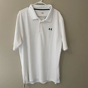 Mens White Under Armour polo size extra large